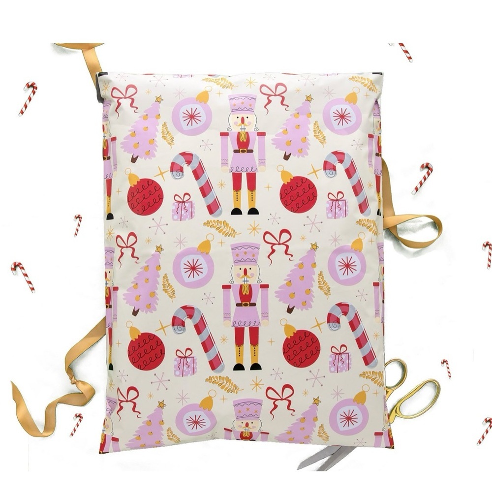 Nutcracker & Candy Cane 10x13” Set of 10 Polymailer Bags
